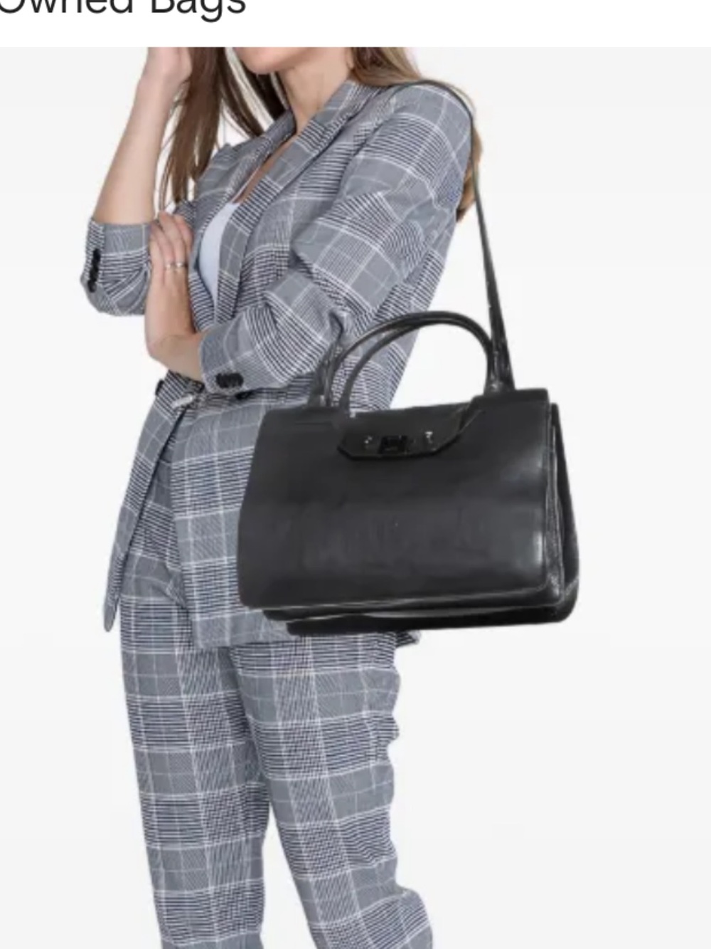 Jimmy Choo Classic Black Leather Satchel Bag - Unbranded
